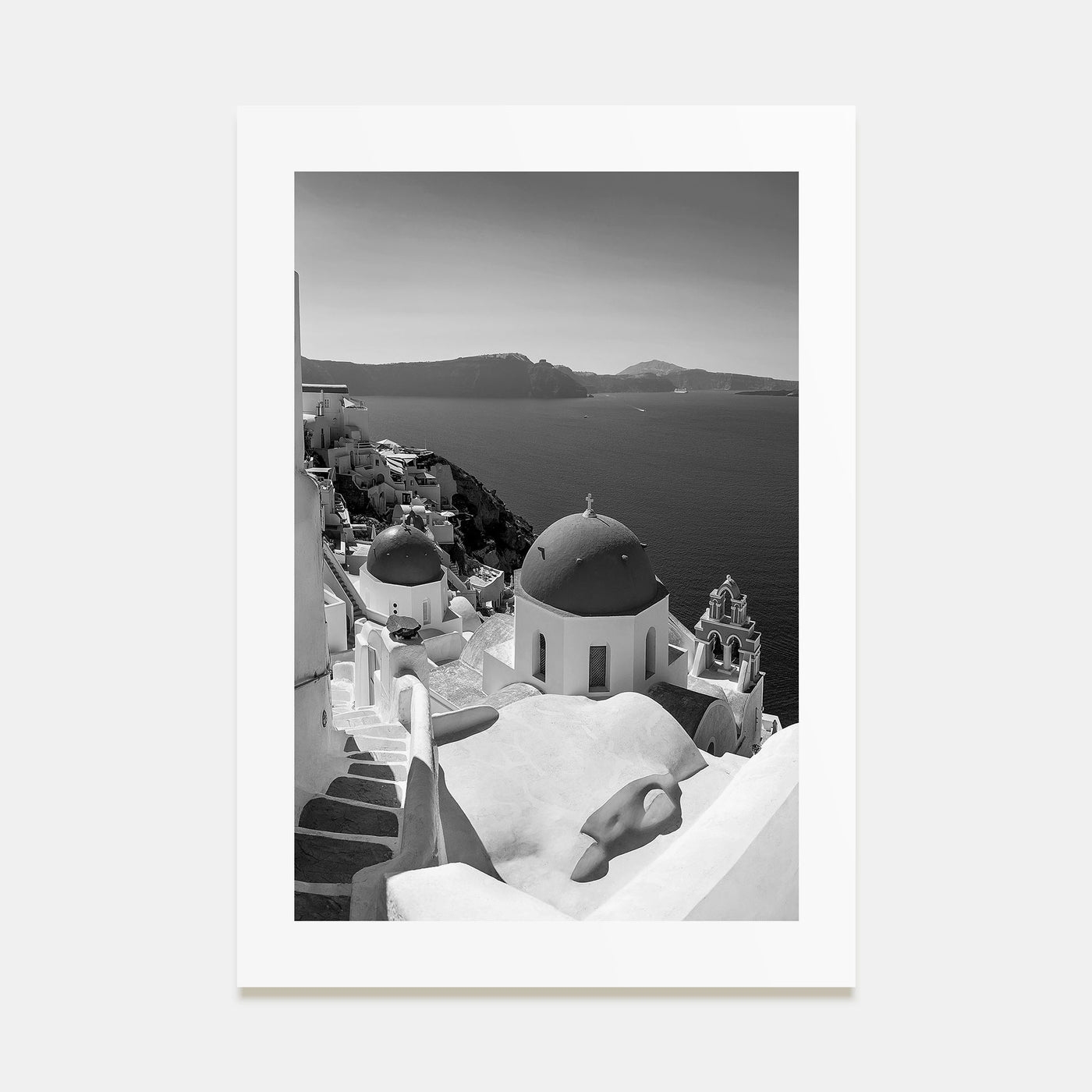 Santorini Photo B&W No 2 Poster