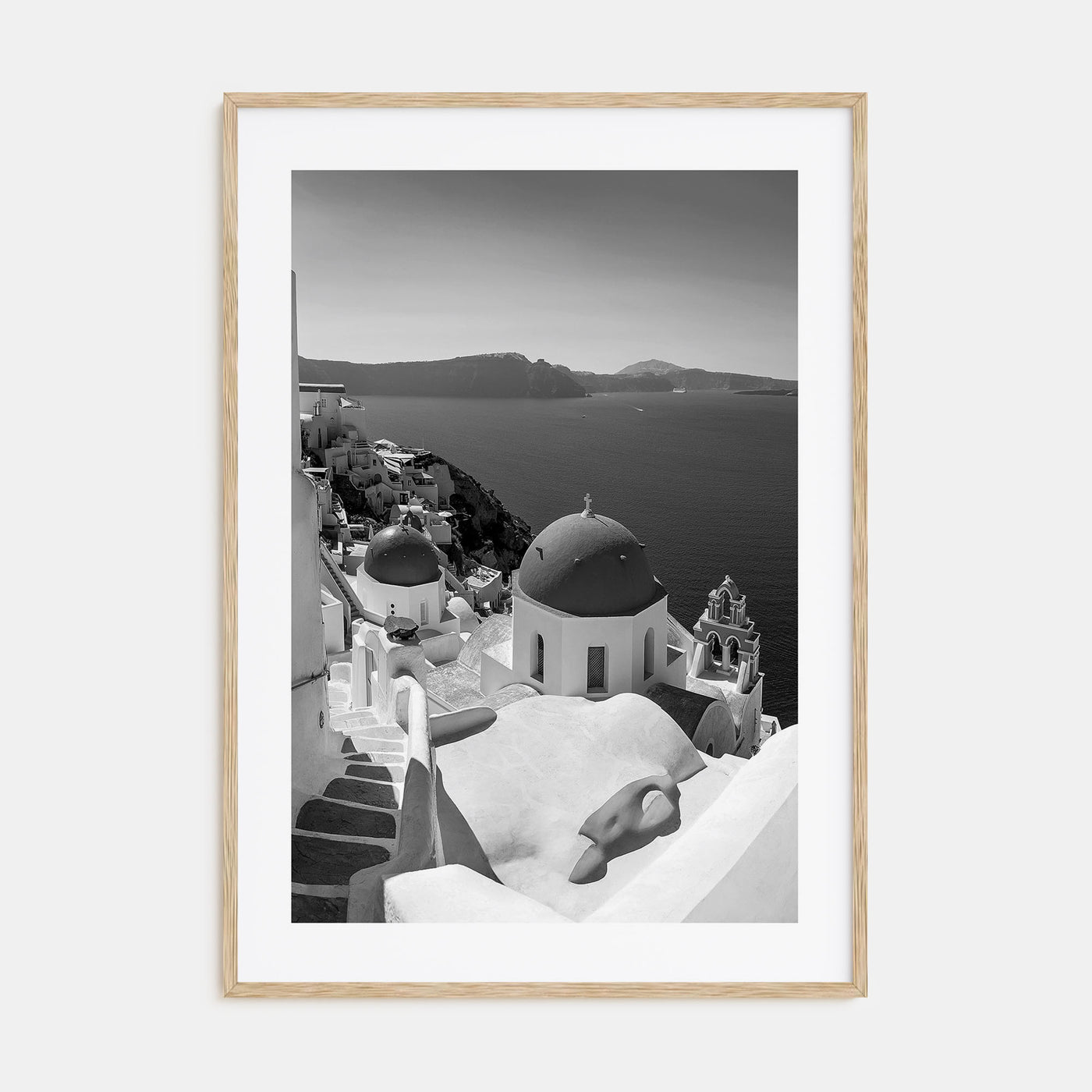 Santorini Photo B&W No 2 Poster