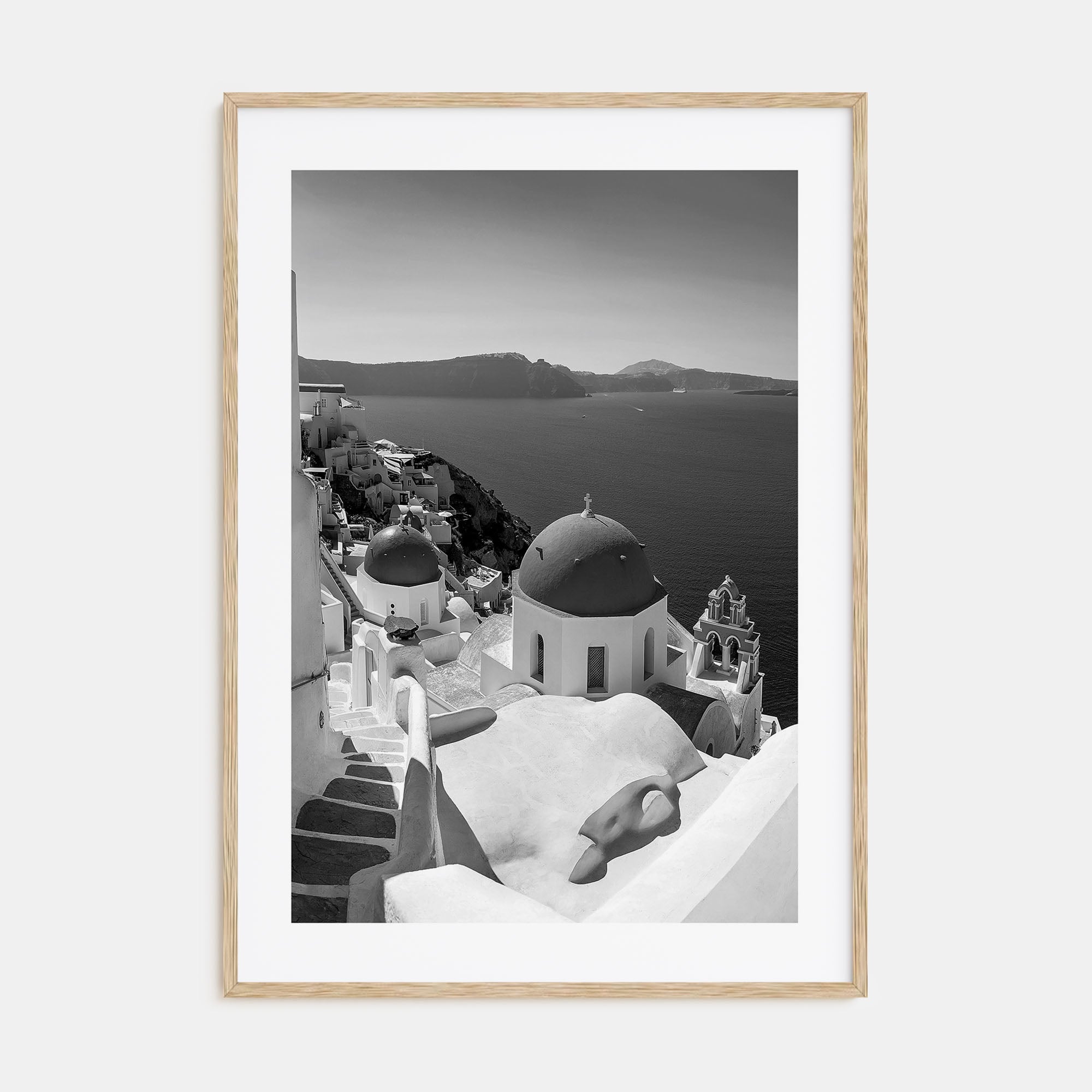 Santorini Photo B&W No 2 Poster