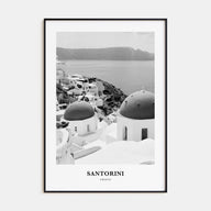 Santorini Portrait B&W Poster