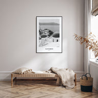 Santorini Portrait B&W Poster