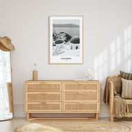 Santorini Portrait B&W Poster
