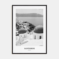 Santorini Portrait B&W Poster