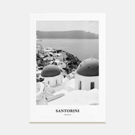 Santorini Portrait B&W Poster