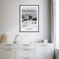 Santorini Portrait B&W Poster