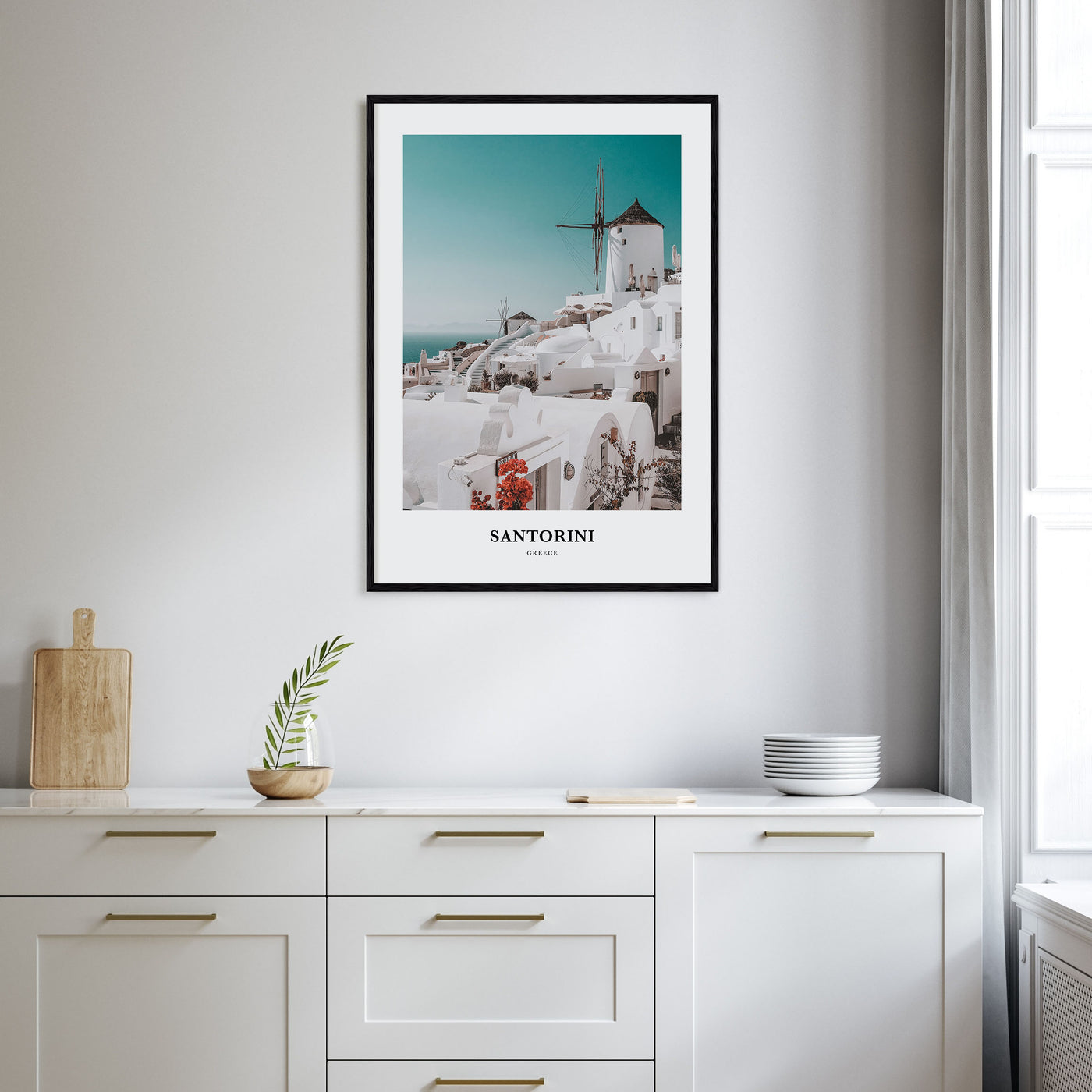 Santorini Portrait Color Poster