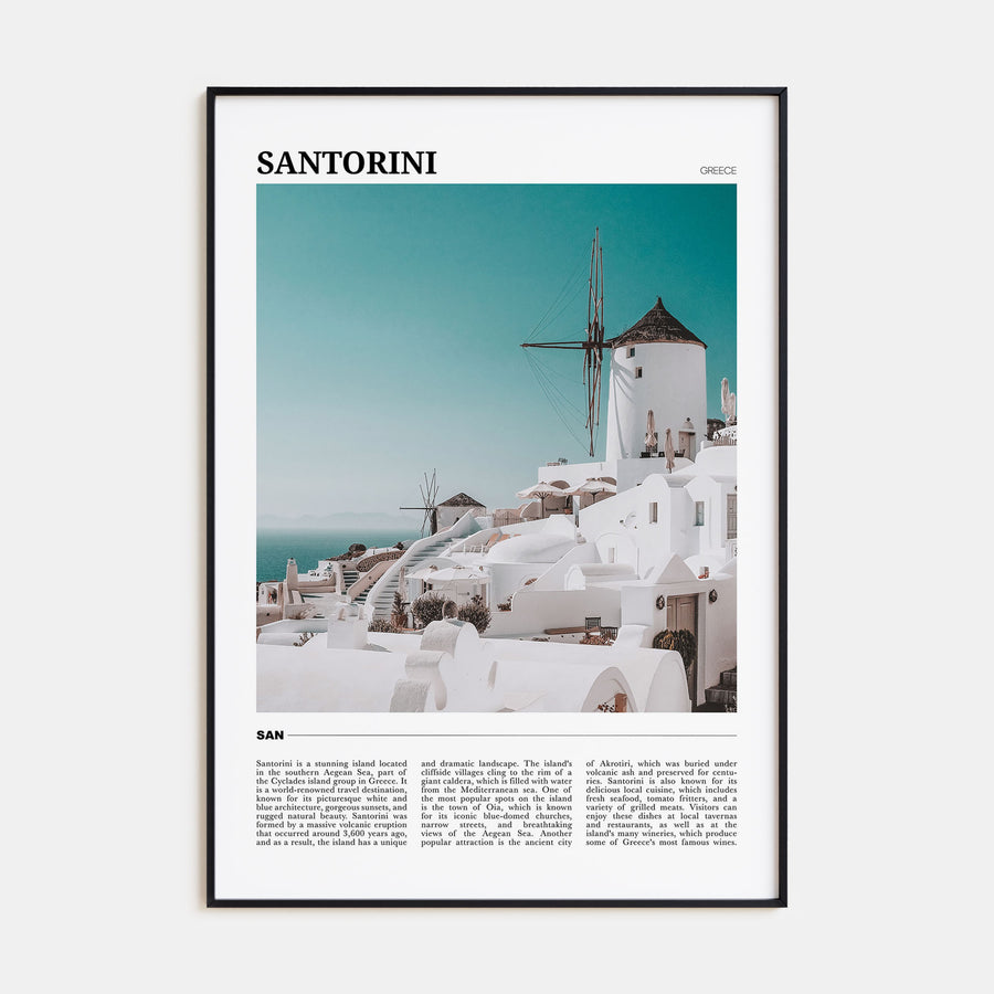 Santorini Travel Color Poster