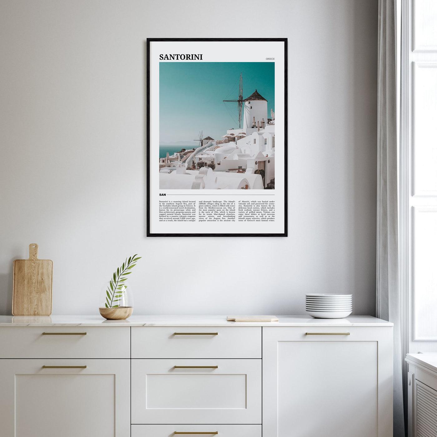 Santorini Travel Color Poster