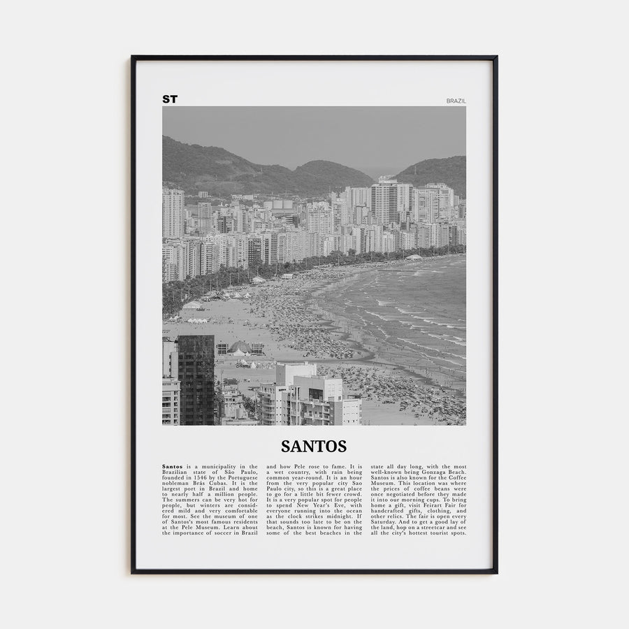 Santos Travel B&W Poster