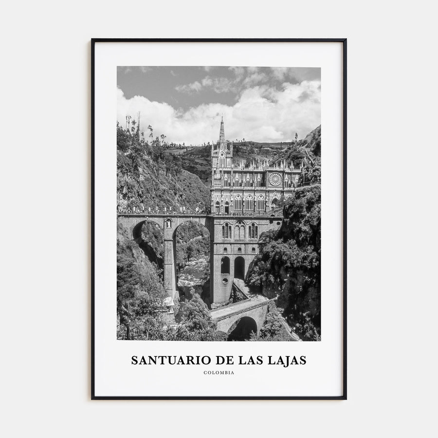 Santuario de Las Lajas Portrait B&W Poster