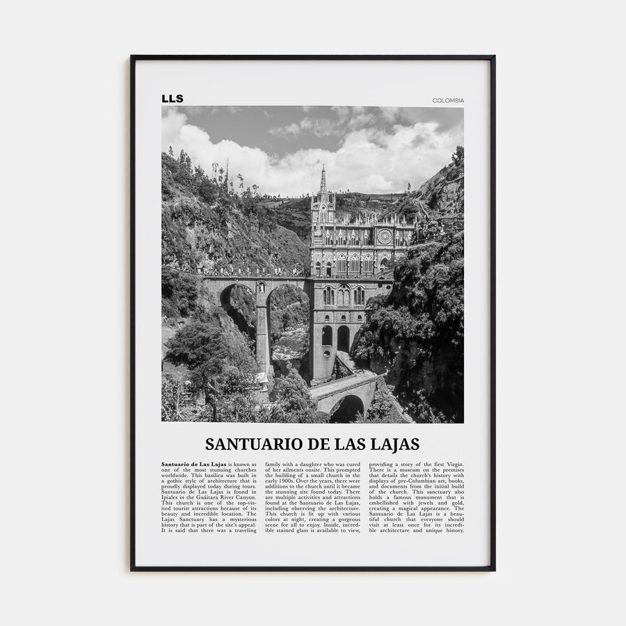 Santuario de Las Lajas Travel B&W Poster