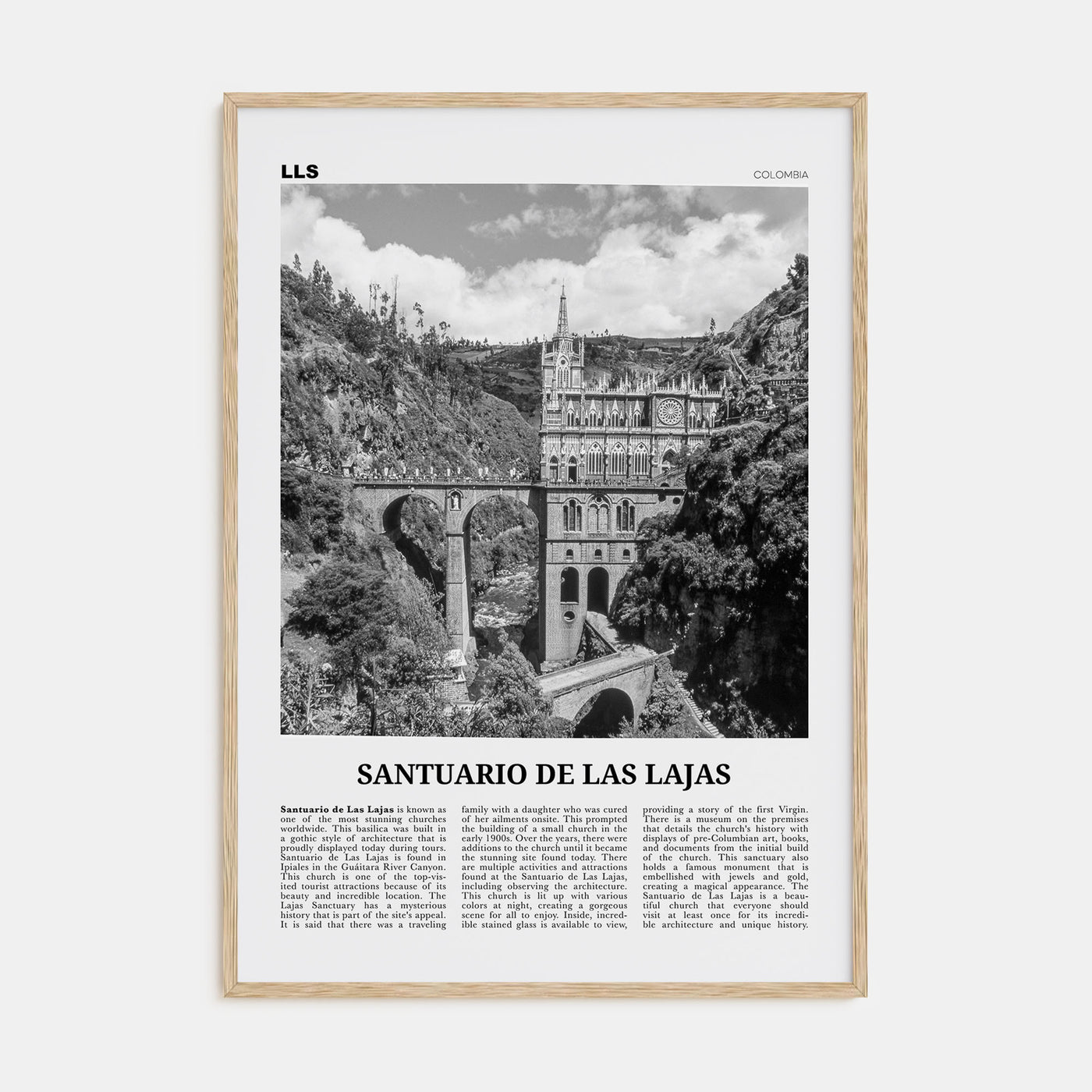Santuario de Las Lajas Travel B&W Poster