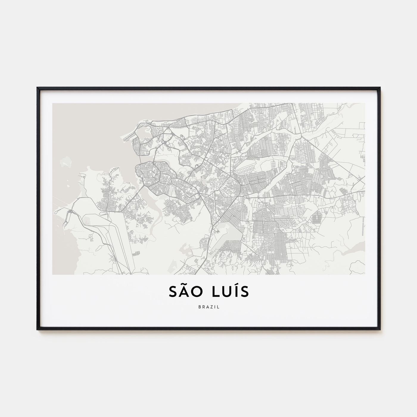 São Luís Map Landscape Poster