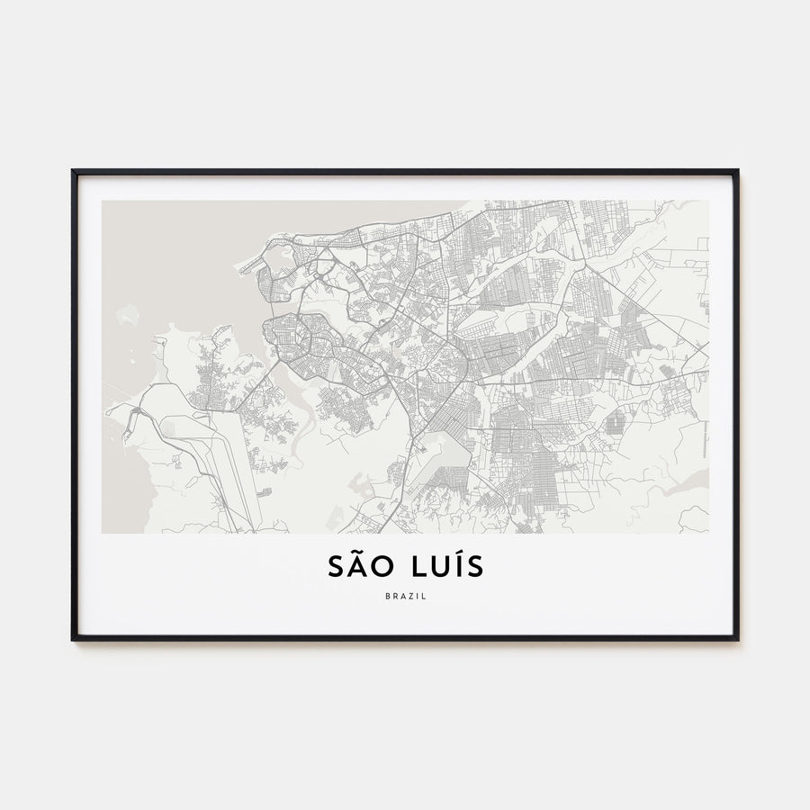 São Luís Map Landscape Poster