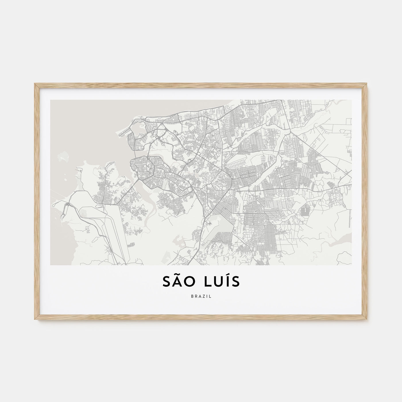 São Luís Map Landscape Poster