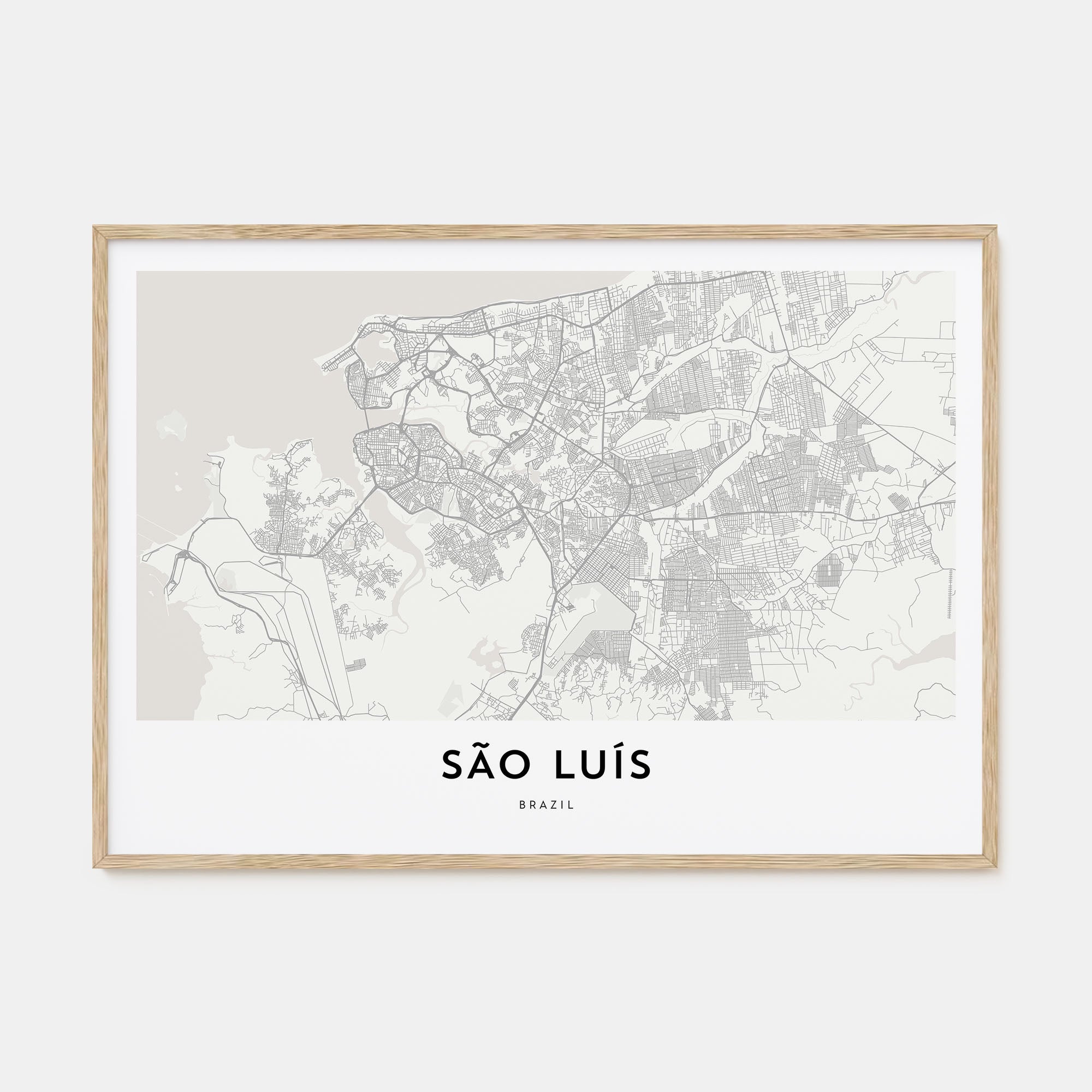 São Luís Map Landscape Poster