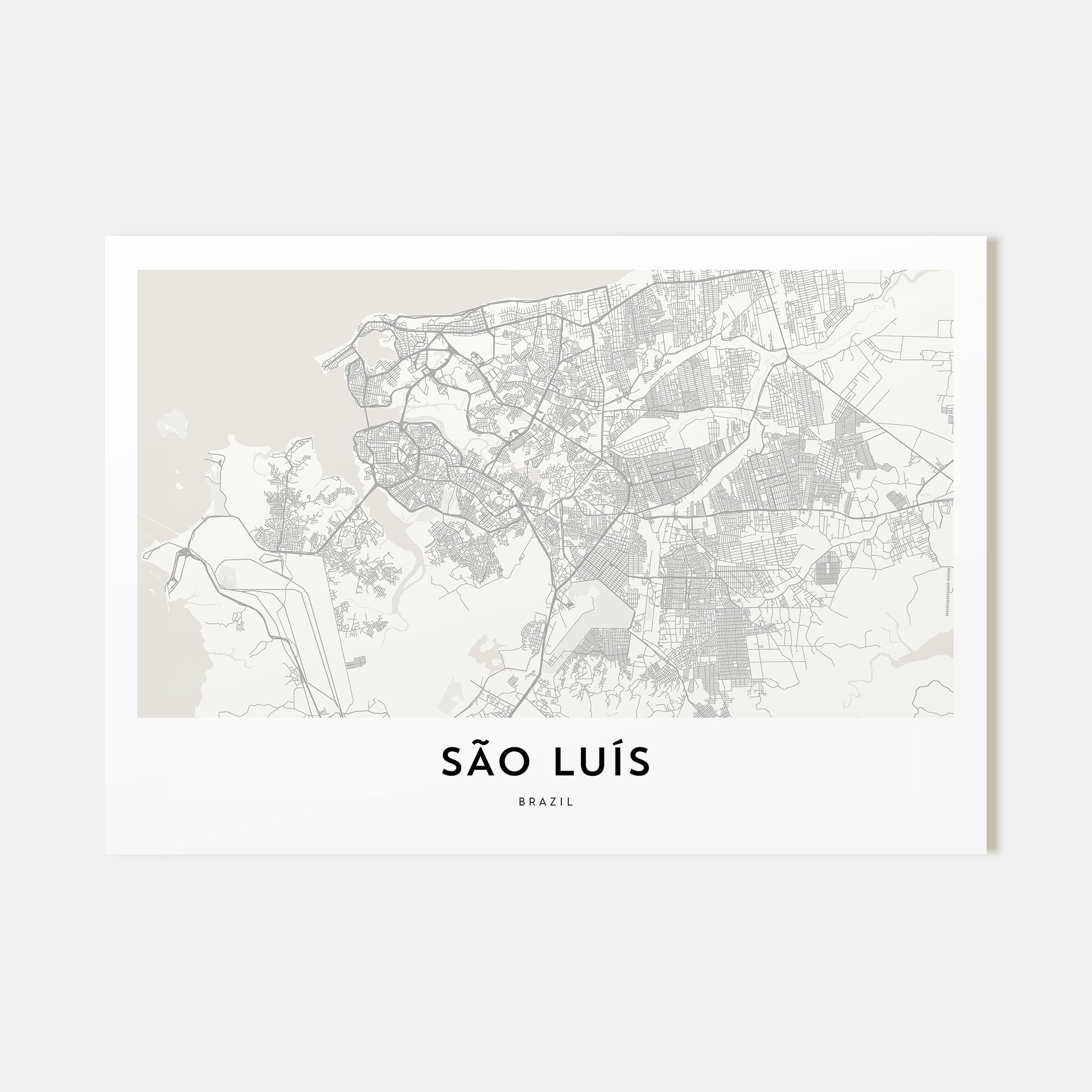 São Luís Map Landscape Poster