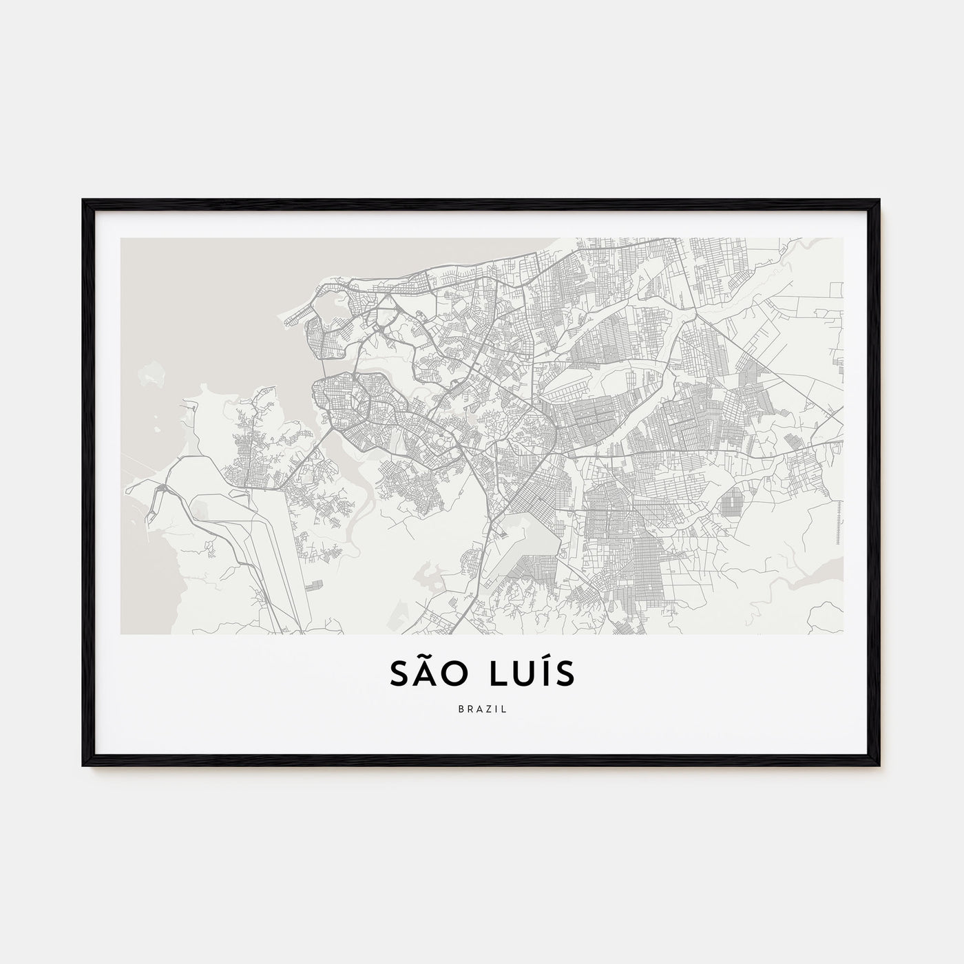 São Luís Map Landscape Poster