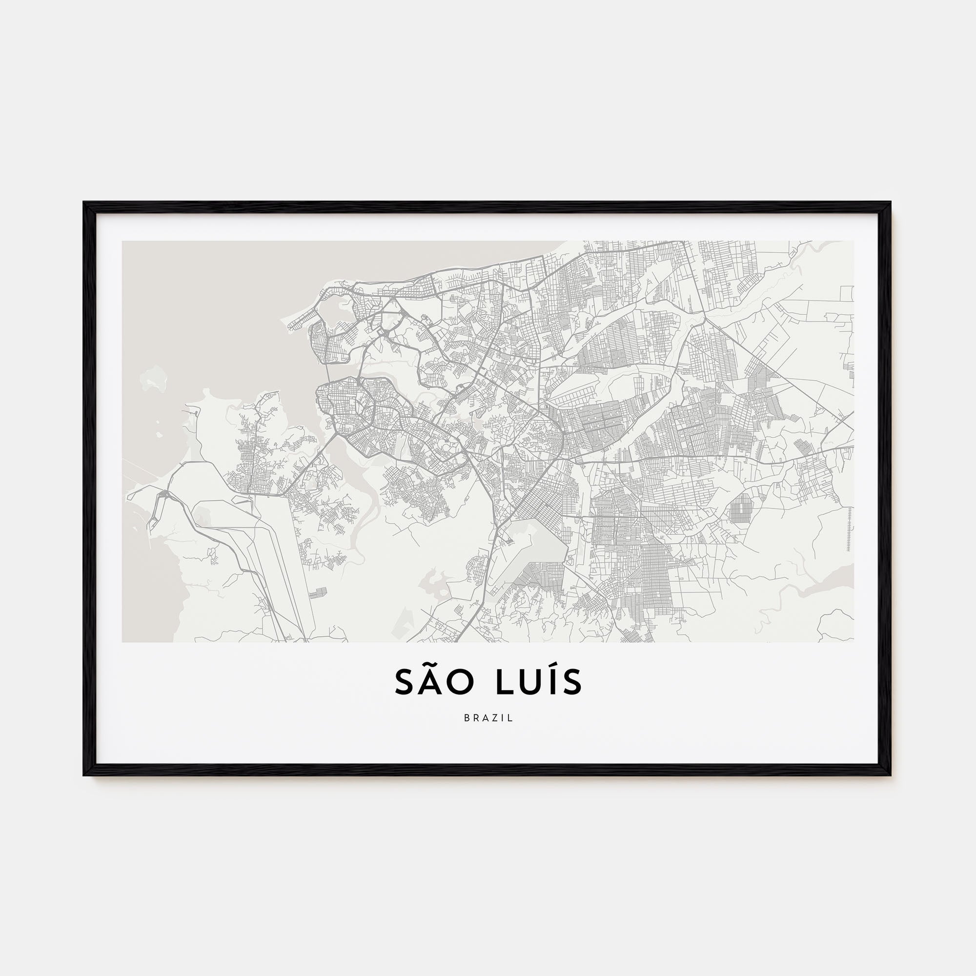 São Luís Map Landscape Poster