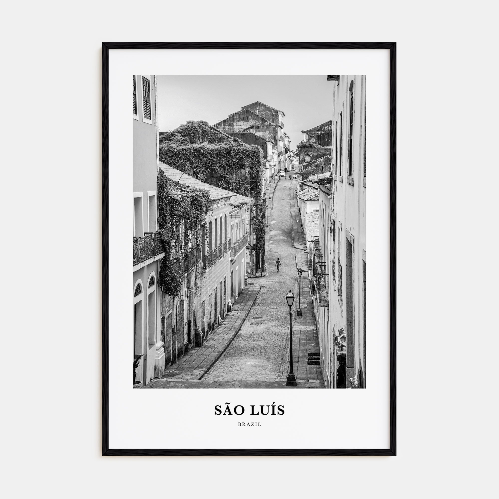São Luís Portrait B&W Poster