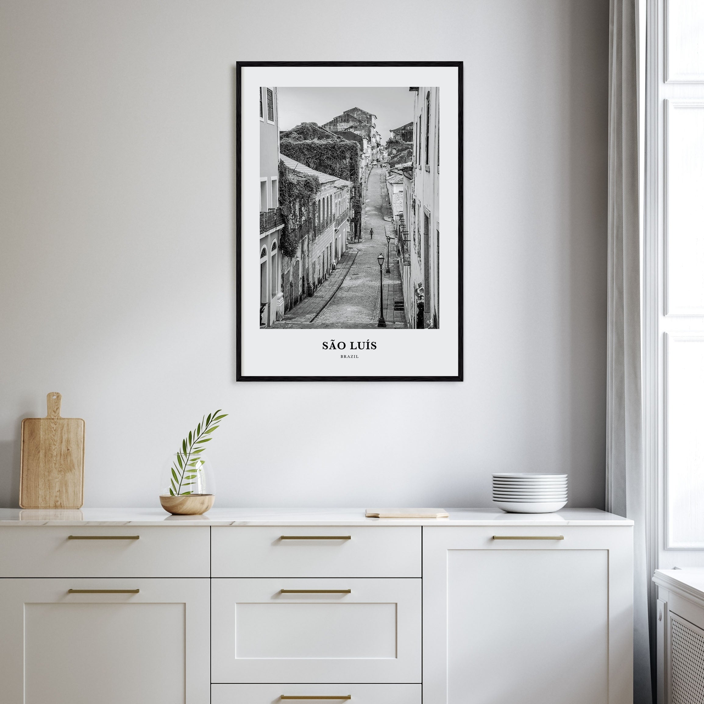 São Luís Portrait B&W Poster