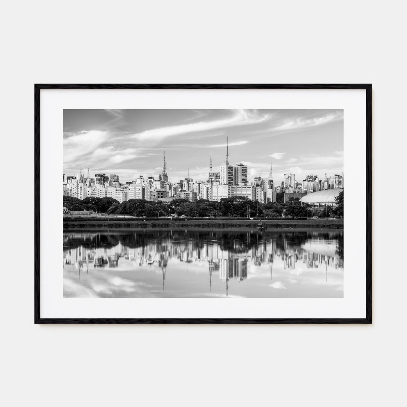 São Paulo Landscape B&W Poster