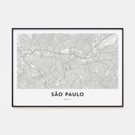 São Paulo Map Landscape Poster
