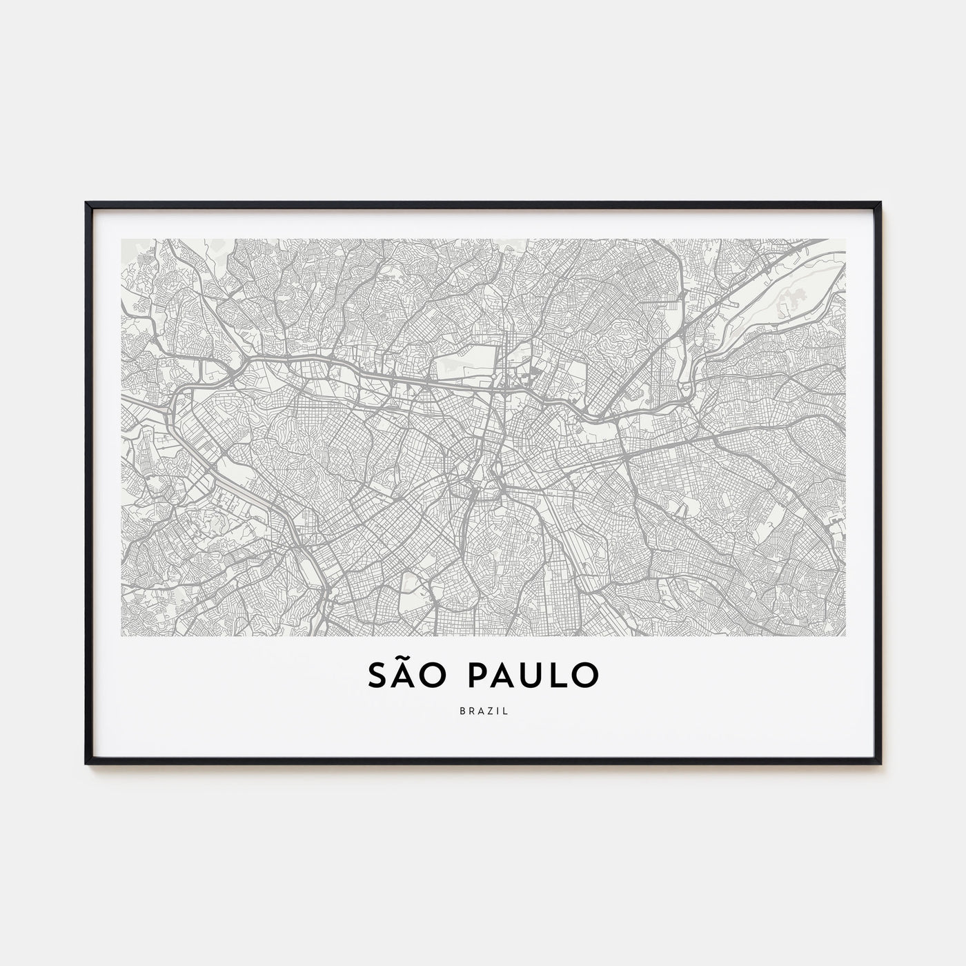 São Paulo Map Landscape Poster