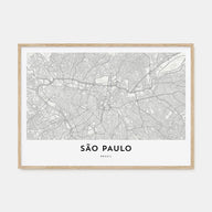 São Paulo Map Landscape Poster