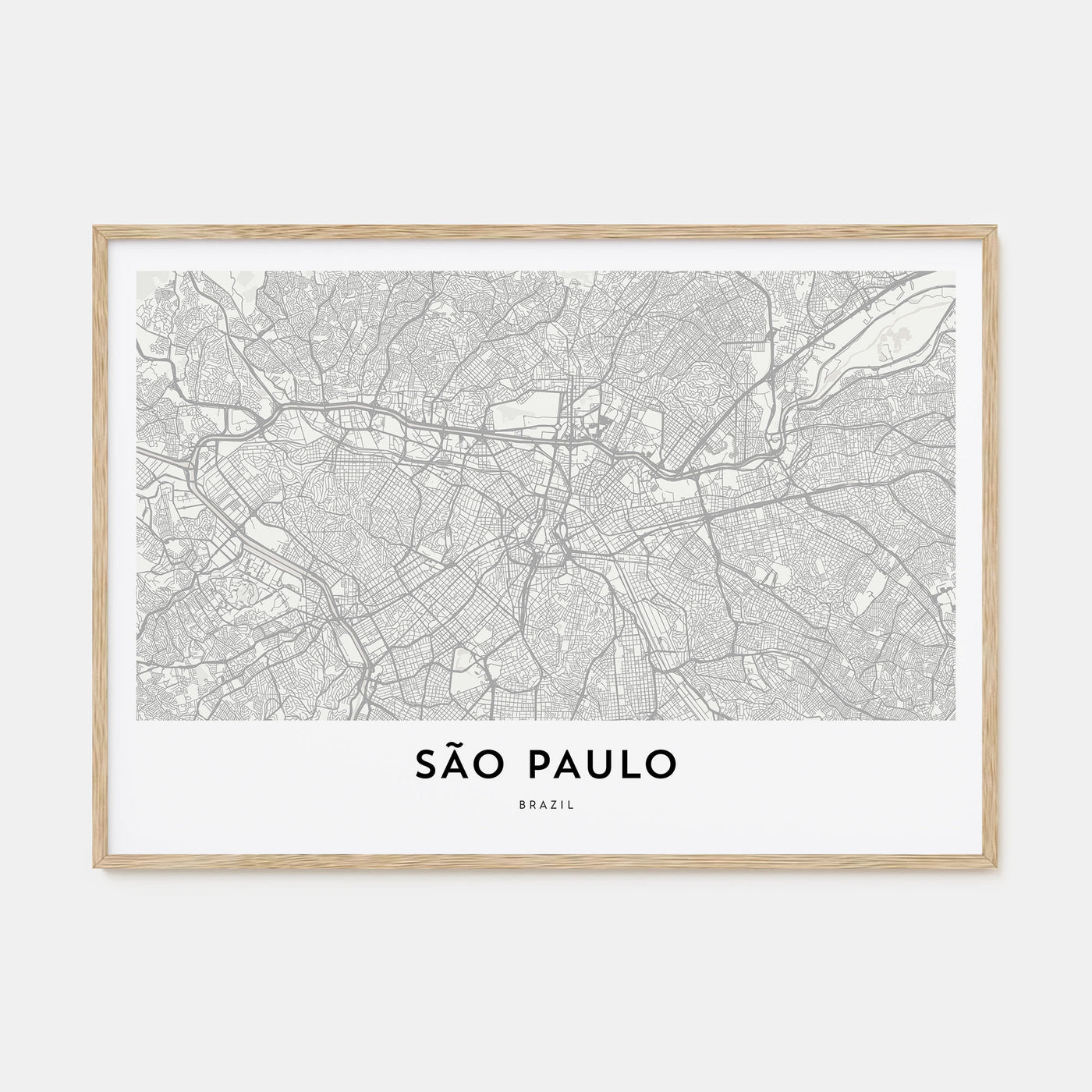São Paulo Map Landscape Poster
