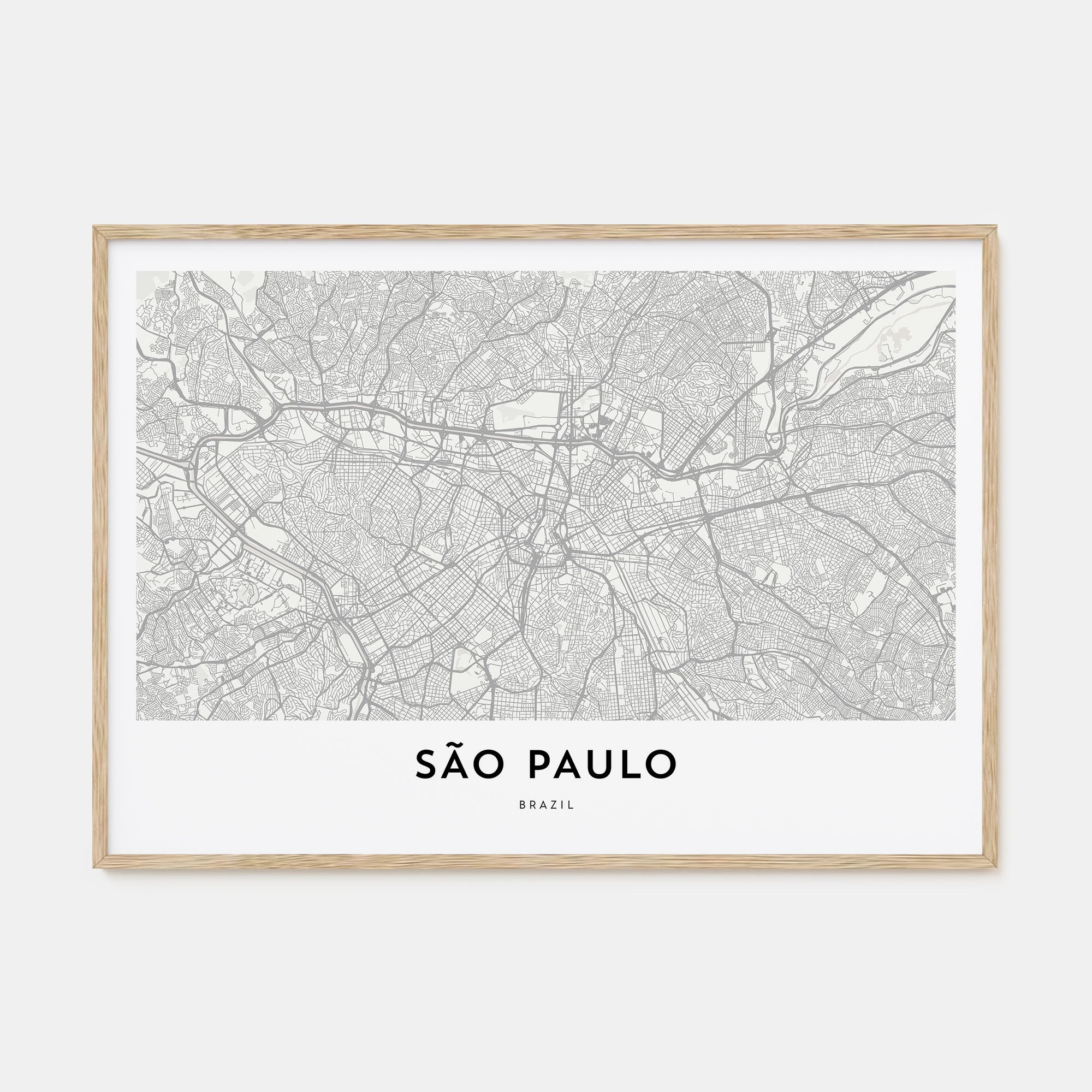 São Paulo Map Landscape Poster