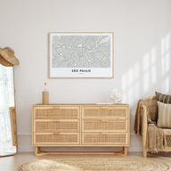 São Paulo Map Landscape Poster