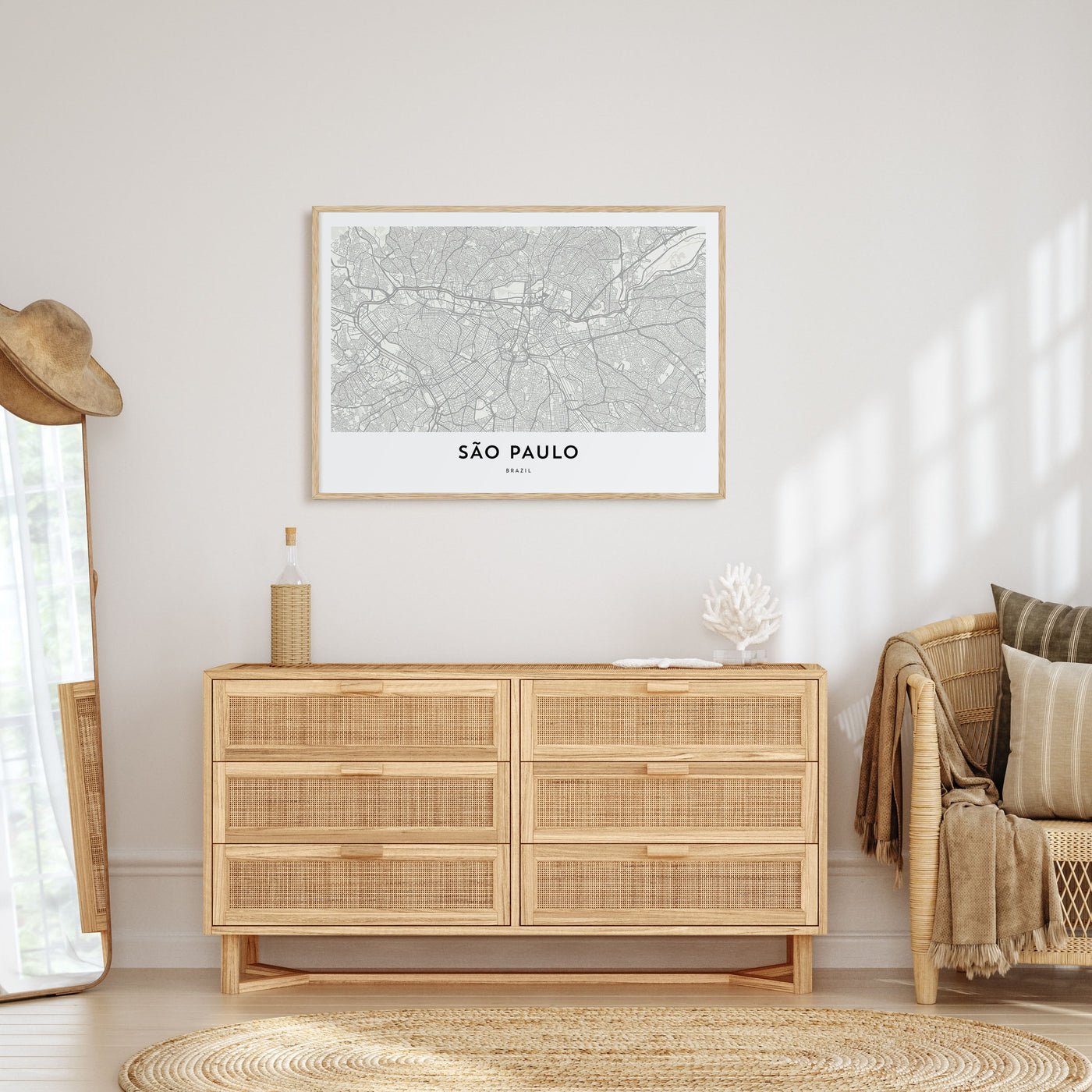 São Paulo Map Landscape Poster