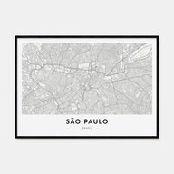 São Paulo Map Landscape Poster