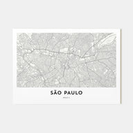 São Paulo Map Landscape Poster