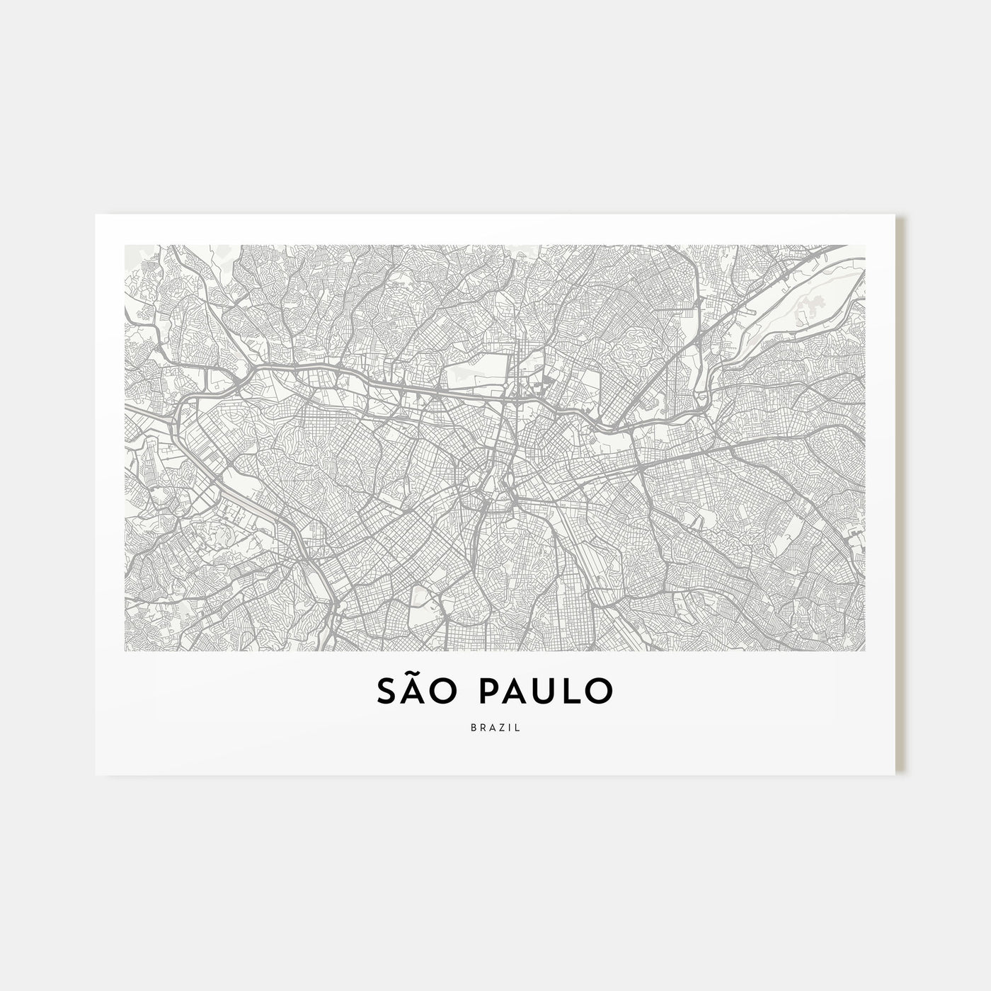 São Paulo Map Landscape Poster