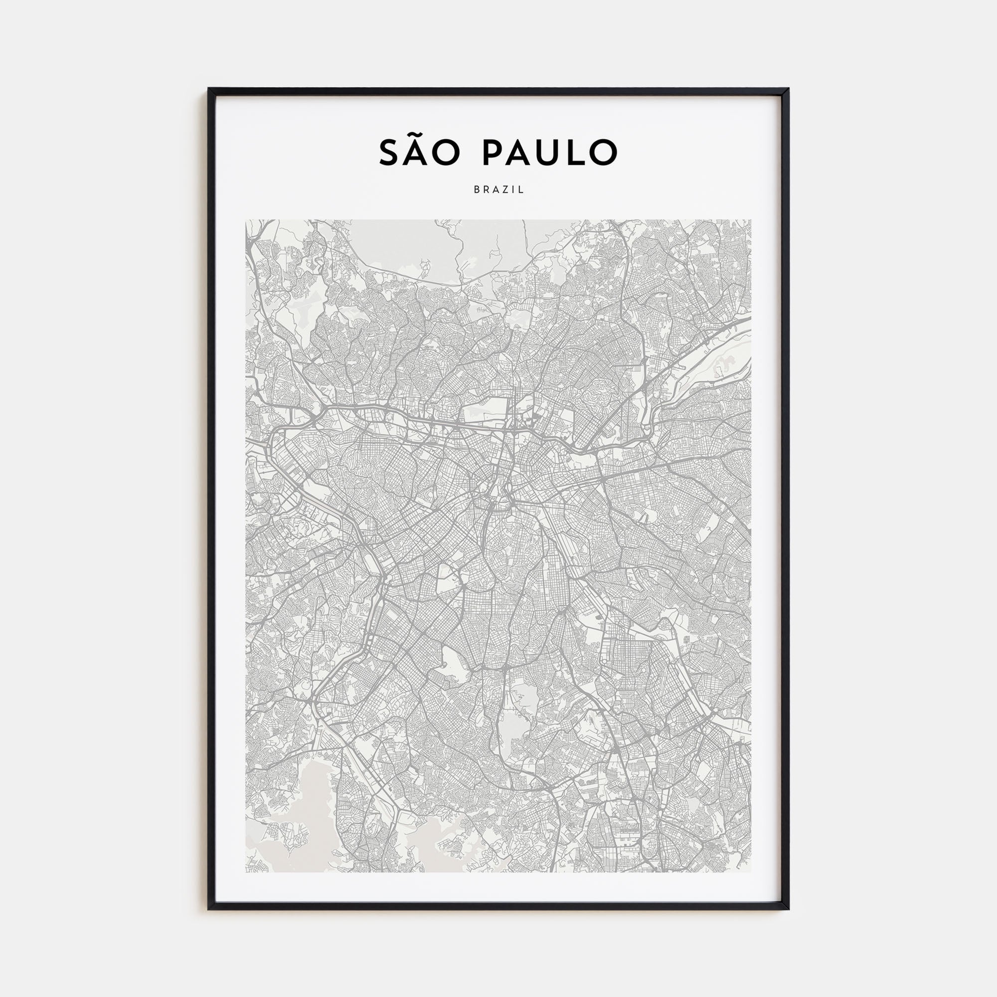 São Paulo Map Portrait Poster