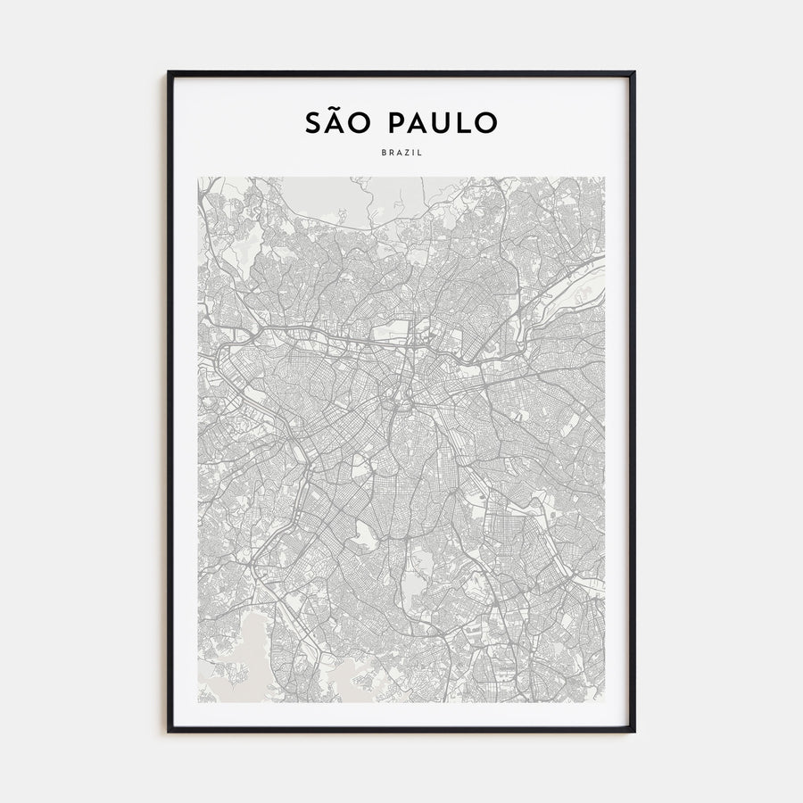 São Paulo Map Portrait Poster
