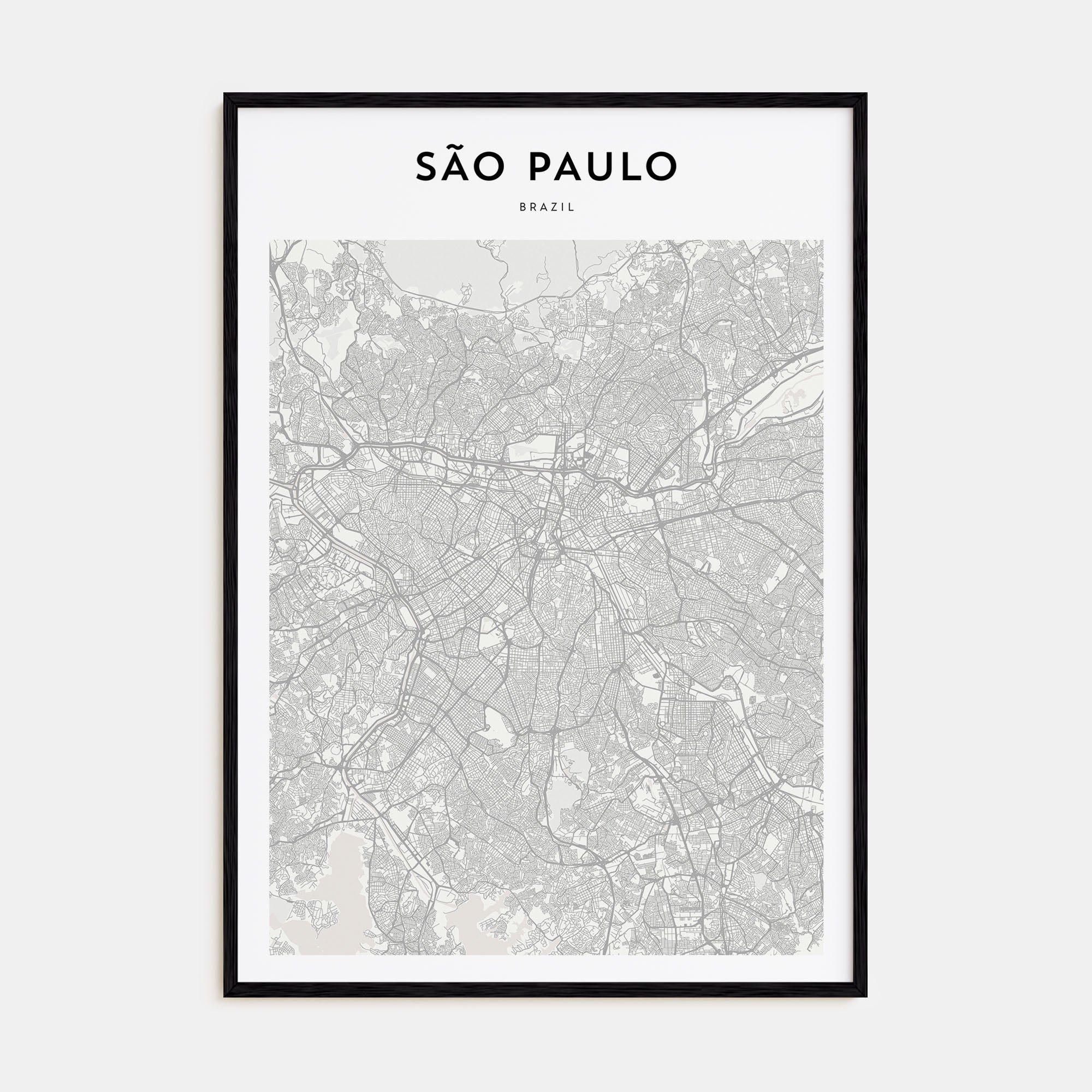 São Paulo Map Portrait Poster