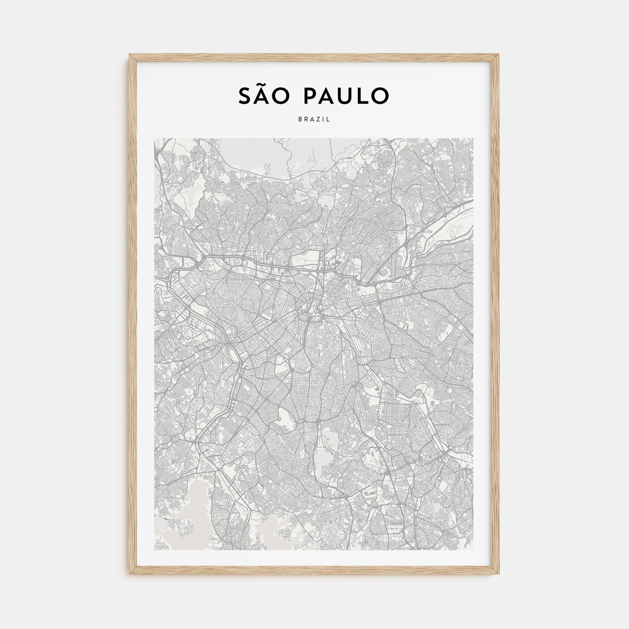 São Paulo Map Portrait Poster