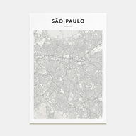 São Paulo Map Portrait Poster