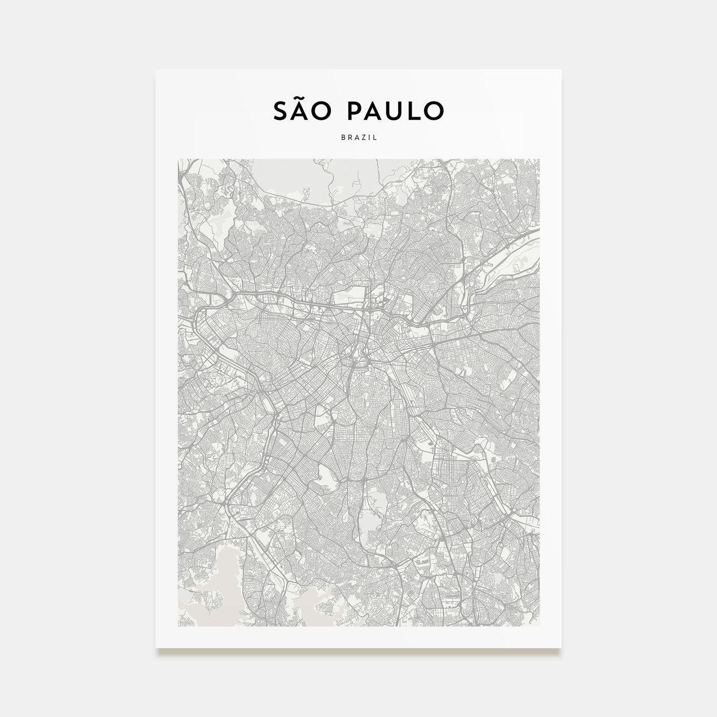 São Paulo Map Portrait Poster