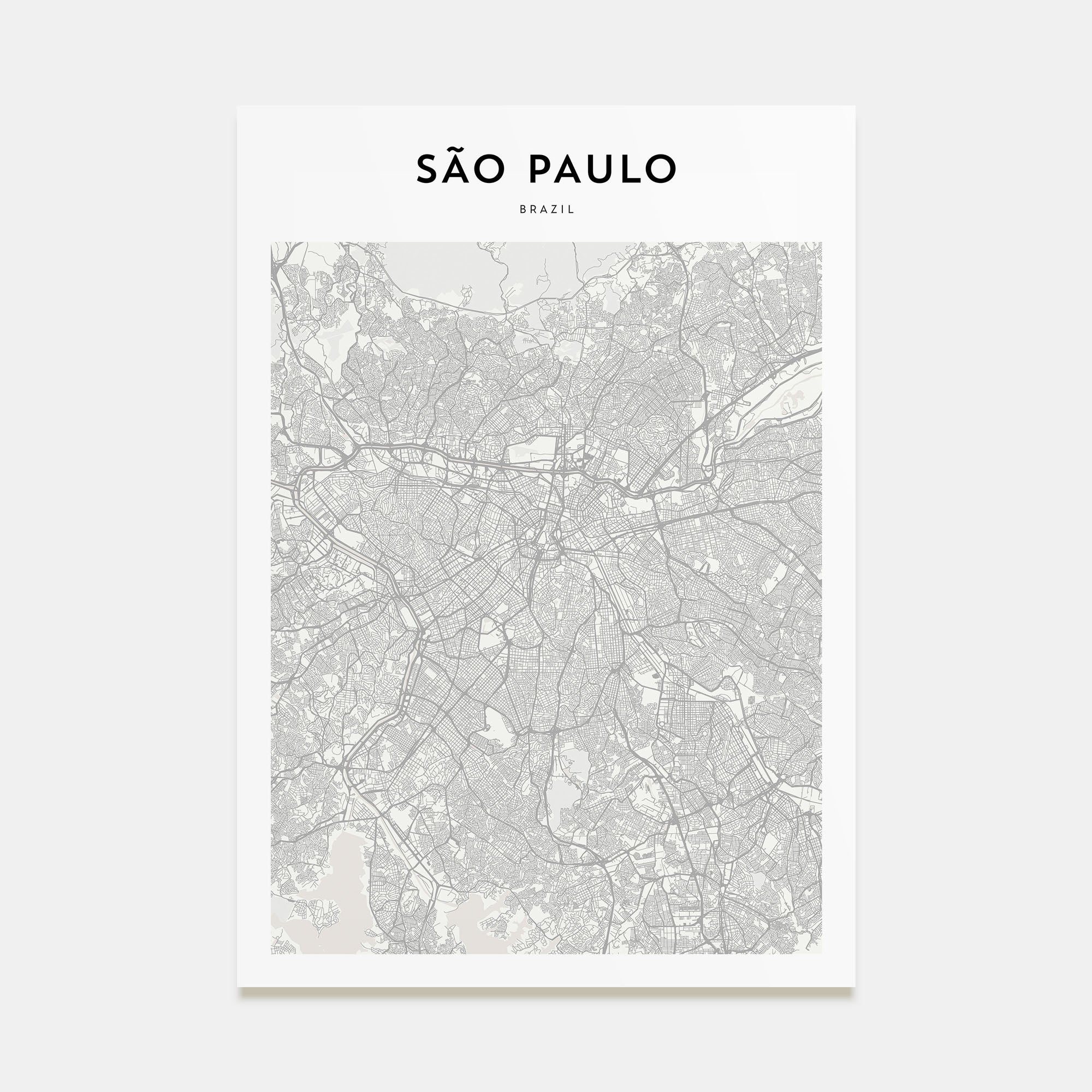 São Paulo Map Portrait Poster