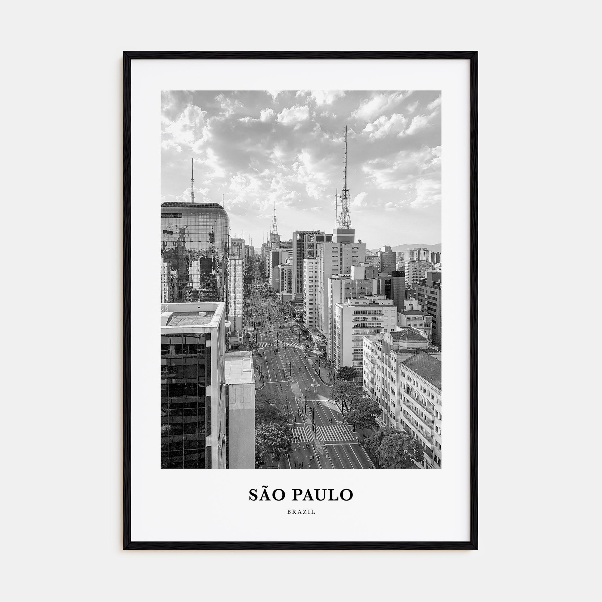 São Paulo Portrait B&W No 4 Poster
