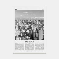 São Paulo Travel B&W No 1 Poster