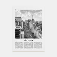 São Paulo Travel B&W No 2 Poster