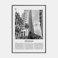 São Paulo Travel B&W No 3 Poster
