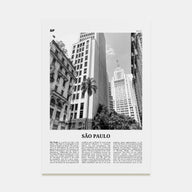 São Paulo Travel B&W No 3 Poster