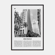 São Paulo Travel B&W No 3 Poster
