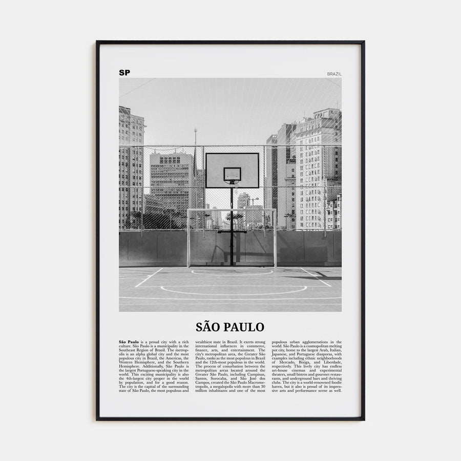 São Paulo Travel B&W No 4 Poster